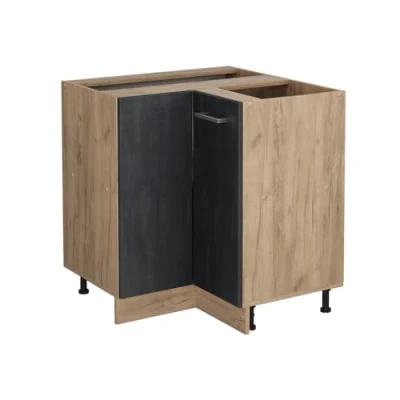 Abbildung von Vicco Eckschrank R Line, Schwarz Beton/Goldkraft Eiche, 75.6 cm ohne Arbeitsplatte