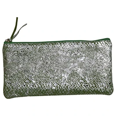 Abbildung von Clairefontaine 410101C Schlampermäppchen aus Leder Celeste Flach, 11 x 22cm, 1 Stück, Grün