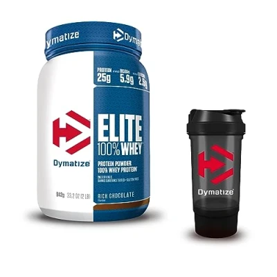 Abbildung von DYMATIZE Elite 100% Whey Rich Chocolate 942g + Shaker 500ml