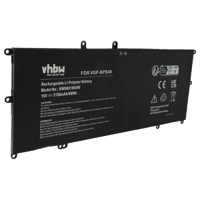 Abbildung von vhbw Akku Ersatz für Sony VGP BPS40 Notebook (3150mAh, 15V, Li Polymer)
