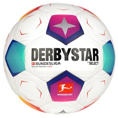 Abbildung von Derbystar Bundesliga Brillant Replica Slight 290G V23 Light Fußball, Herren, Größe: 3, Weisspinkorangetuerkis