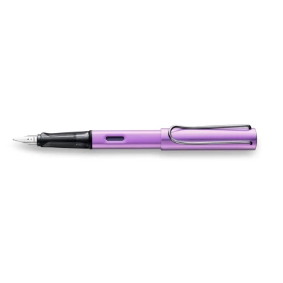 Abbildung von Lamy AL star lilac Füller Füllhalter mit ergonomischem Griff &amp; polierter Stahlfeder in Strichbreite M leichtes Aluminiumgehäuse inkl. Tintenpatrone T 10 blau Rechtshänder