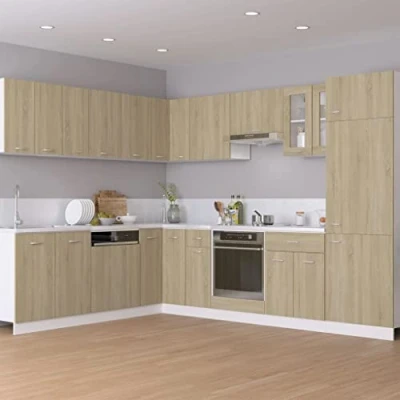 Abbildung von vidaXL Herdumbauschrank Küchenschrank Ofenschrank Backofenschrank Herdschrank Küchenzeile Küchenmöbel Backofen Sonoma Eiche 60x46x81,5cm Holzwerkstoff