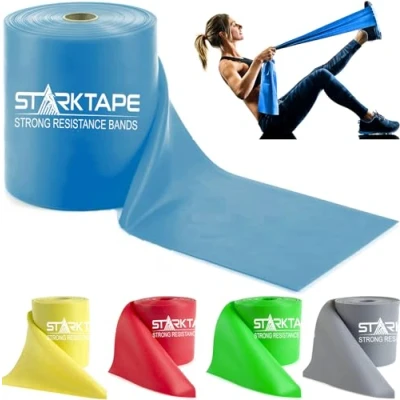 Abbildung von Starktape Resistance Bands Widerstandsbänder Latexfrei Professional Fitnessbänder für Home Training, Physiotherapie, Pilates, Krafttraining und Rehabilitation 23 Meter Blau