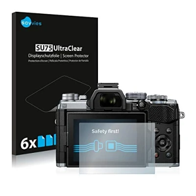 Abbildung von Savvies 6 Stück Schutzfolie für Olympus OM D E M5 Mark III Displayschutz Folie Ultra Transparent