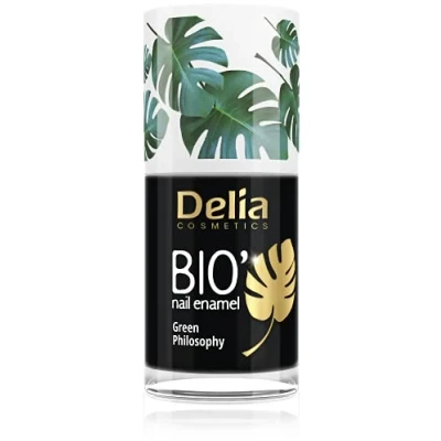 Abbildung von Delia Cosmetics Nagellack Bio Green Veganfreundlich Perfekte Deckkraft und Glanz Einfache schnelle Anwendung Natürliche Inhaltsstoffe Langanhaltende Farbe bis zu 6 Tagen 11ml