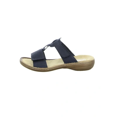 Abbildung von Rieker Damen Pantoletten 60885, Frauen Slipper,Backless Slipper,Gartenschuhe,Sommerschuhe,sommerclogs,Schlupfschuhe,Slides,schwarz (00),41 EU / 7.5 UK