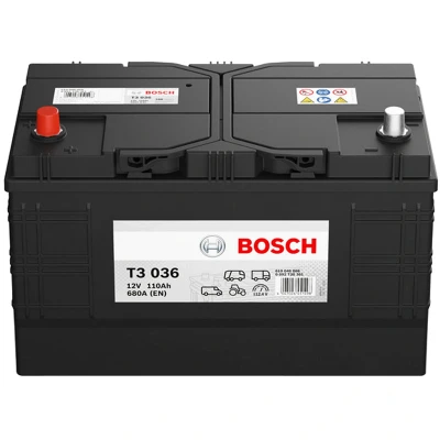 Abbildung von Autobatterie BOSCH 12 Volt 110, Ah 680, A/EN 0 092 T30 361 L 349mm B 175mm H 235mm NEU