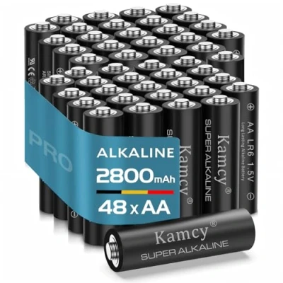 Abbildung von KAMCY Batterien AA 48 stück, Einwegbatterien, Alkalibatterien, 1,5 V LR06 Mignon batterien, 48er Pack