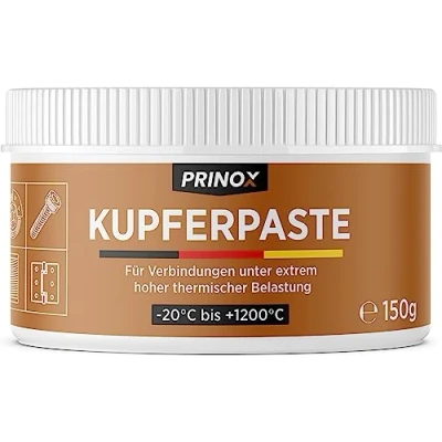 Abbildung von Prinox Kupferpaste 150g Extrem Hitzebeständig bis +1200C Bremsenreiniger (Kupferfett Paste für KFZ Bremsen, Auspuff, [ als Schmierpaste Schrauben, Bremspaste etc)