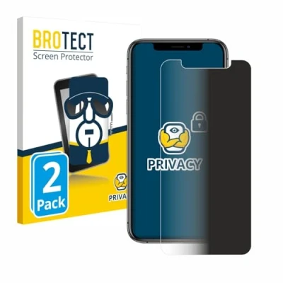 Abbildung von BROTECT (2 Stück Anti Spy Blickschutzfolie für Apple iPhone Xs / 11 Pro Privacy Screen Protector [Displayschutz, Sichtschutz, Blaulichtfilter]