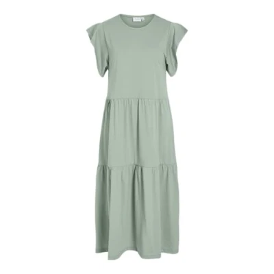 Abbildung von VILA Visummer MIDI Jerseykleid, Damen, Größe: Small, Silt green