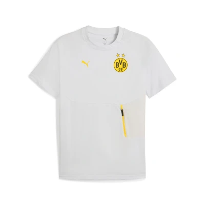 Abbildung von Borussia Dortmund PumaTECH T Shirt Mit Tasche Herren Plain Silver Mist/Faster Yellow Größe: 3XL