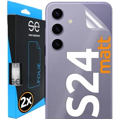 Abbildung von smart engineered [2 STK.] Entspiegelte 3D Schutzfolie für die Rückseite kompatibel mit Samsung Galaxy S24, matt, selbstheilender Schutz vor Schmutz und Kratzern, Backcover, Alt. Schutzglas