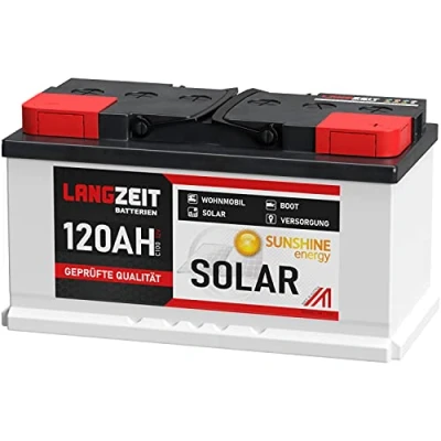 Abbildung von LANGZEIT 120Ah 12V Solarbatterie Boot Marine Wohnmobil Solar Batterie 100Ah