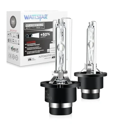 Abbildung von wattstar Ersatzlampe, D2S 6000K, Scheinwerfer, OEM Qualität, 35W HID Xenonlampen (2er Pack) ………