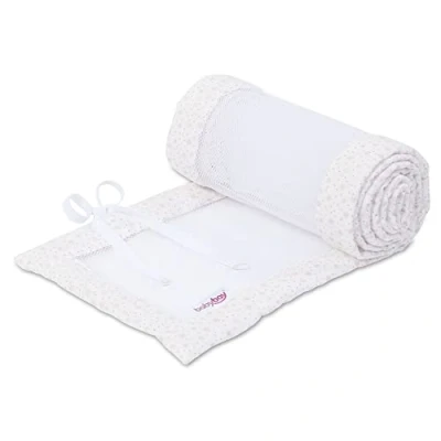 Abbildung von babybay Nestchen Mesh passend für Modell Original, weiß Glitzersterne rosé