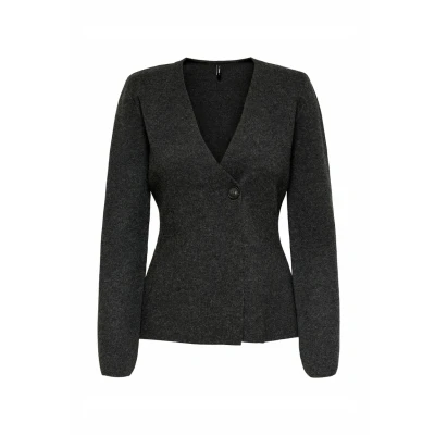 Abbildung von ONLY Onlmyera LIFE ONE Button Strickjacke, Damen, Größe: Large, Dark grey melange