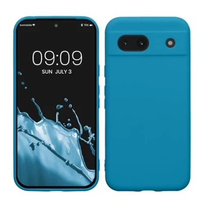 Abbildung von kwmobile Handyhülle kompatibel mit Google Pixel 8a Hülle Handy Case aus weichem Silikon in Karibikblau