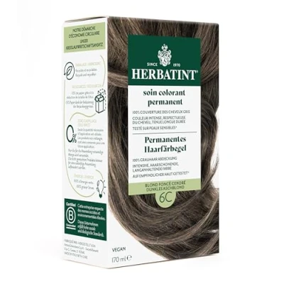 Abbildung von Herbatint Permanentes Haarfärbegel 6C Dunkles Aschblond 170 ml I Ohne Ammoniak, optimale Grauhaarabdeckung Auf empfindlicher Haut getestet, mit 8 Pflanzenextrakten