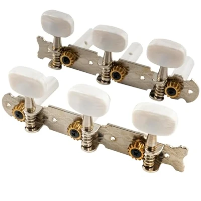 Abbildung von Musiclily Pro 3 auf einer Platte Mechaniken Set für Konzertgitarre,Nickel Ovaler Knopf