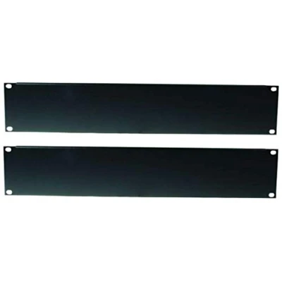 Abbildung von 2 x HE Adam Hall U Rackblende 483 mm 19&quot; Stahl Schwarz Frontplatte Rackpanel Blindplatte Blindabdeckplatte Blindabdeckung (2 Rackblende)