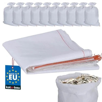 Abbildung von KOTARBAU® 10er Set PP Gewebesäcke 50x80cm 30 kg Schwerlast Gewebesack Weiß