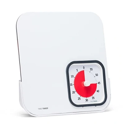 Abbildung von TIME Timer MOD + Weißwandtafel, trocken gelöscht, 60 Minuten visueller Countdown mit Magnettafel für Notizen, Aufgaben, Klassenzimmer und Büro Erinnerungen (Kohle)