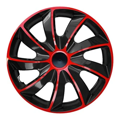 Abbildung von NRM Radkappe QUAD 15 Zoll in Rot, Zoll, (4 St) Radzierblenden für Stahlfelgen Radkappen Satz 4er Set 15&quot;