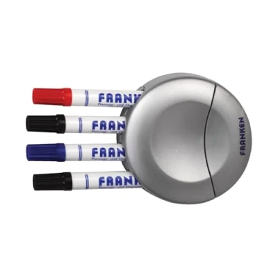 Abbildung von FRANKEN Tafelschreiber Halter inkl. Wischer, magnetisch, für 4 Tafelschreiber, leer, grau, Z1928