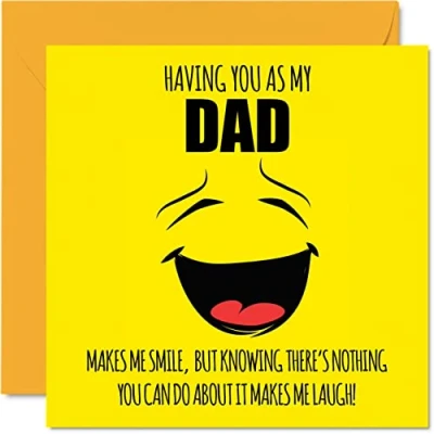 Abbildung von Lustige Geburtstagskarten für Papa Make Me Smile Witz Happy Birthday Karte von Sohn Tochter, Vater Banter Geburtstagsgeschenke, 145 mm x Vatertag Grußkarten Geschenk
