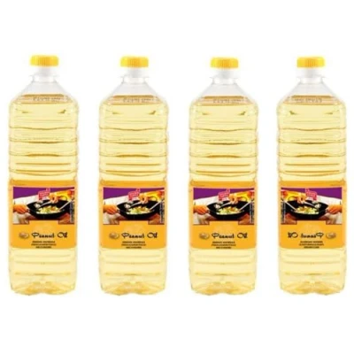 Abbildung von 4er Pack 100% Erdnuss Öl [4x 1000ml] Erdnussöl Peanut Oil Wok