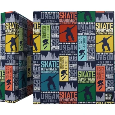 Abbildung von Grafoplás Schulordner A4 4 gemischte Ringe 40 mm Skate Bits&amp;Bobs Pop Up Design Perfektes Schulmaterial Starrer Karton FSC zertifiziert