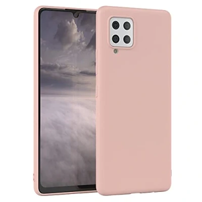 Abbildung von EAZY Case Silikonhülle für Samsung Galaxy A42 5G Hülle Silikon Altrosa weich stoßfeste Handyhülle Schutzhülle mit Kameraschutz Dünn Premium Schutz Cover TPU Bumper in Pastell Rosa