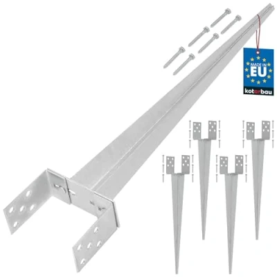 Abbildung von KOTARBAU® 4er Set Einschlaghülse Pfostenträger 0 160 mm Stahl Silber Feuerverzinkt Verstellbar Bodenanker für Holzpfosten Erdanker Pfosten Bodenhülse Einschlagbodenhülse Anker