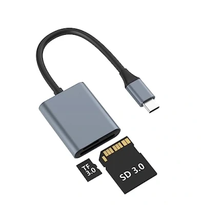 Abbildung von 2 in 1 SD/Micro SD Kartenleser USB C, OTG Externe Kartenlesegeräte Typ C 3.0, Micro Karte für SDHC, SDXC, Speicherkartenleser Karte/TF