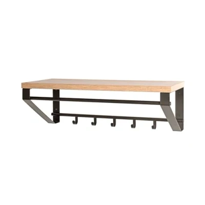 Abbildung von HAKU Möbel Wandgarderobe Eiche, schwarz, MDF, Metall Maße: B 70 cm x H 23 T 30 cm, Style: Modern