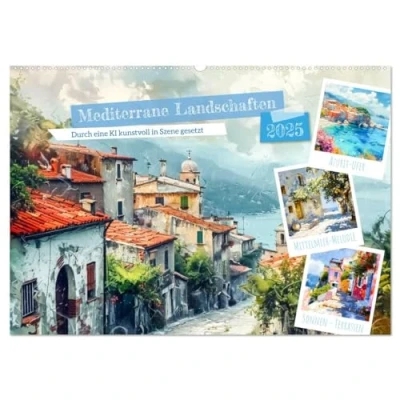 Abbildung von Mediterrane Landschaften (Wandkalender 2025 DIN A2 quer), CALVENDO Monatskalender