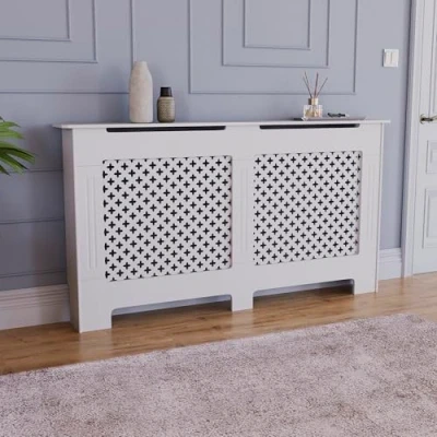 Abbildung von Vida Designs Oxford Kühlerabdeckung, traditionell weiß lackiertes MDF Gehäuse, groß