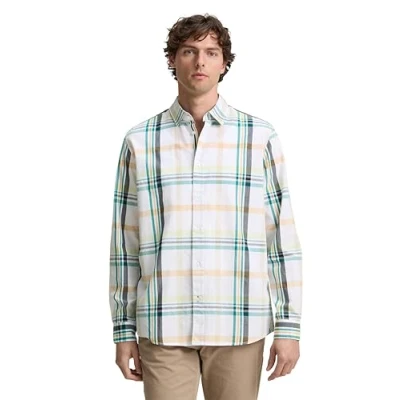 Abbildung von TOM Tailor Checked Hemd white, Herren, Größe: XL, White