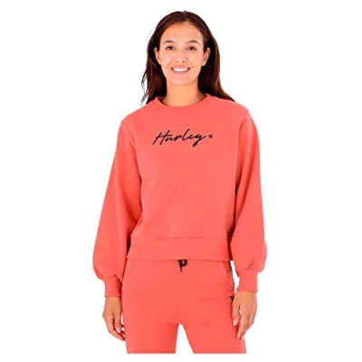 Abbildung von Hurley Damen W Oceancare O&amp;o Script Crew Sweatshirt, rot (Mineral Red), M