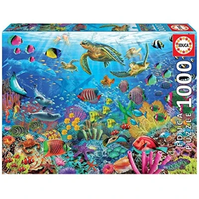 Abbildung von Educa Puzzle 1000 Teile für Erwachsene Unterwasserwelt, und Kinder ab 14 Jahren, Meerestiere, Naturpuzzle (19266)