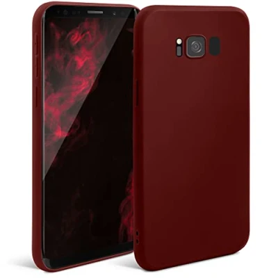 Abbildung von Moozy Minimalist Series Silikon Hülle für Samsung S8, Weinrot Mattes Finish, Dünne, Weiche TPU Handyhülle Schutzhülle