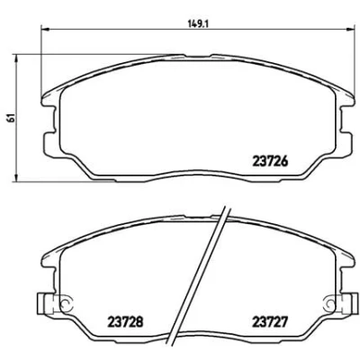 Abbildung von BREMBO P 30 028 Bremsbelagsatz mit akustischer Verschleißwarnung ohne Zubehör HYUNDAI: Terracan, XG, SSANGYONG: Rodius 2, I, Stavic SUV