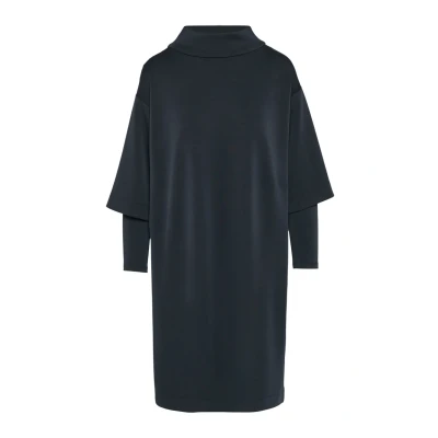 Abbildung von s.Oliver Black Label MIT Layer Details UND Stehkragen Jerseykleid, Damen, Größe: 40, Navy