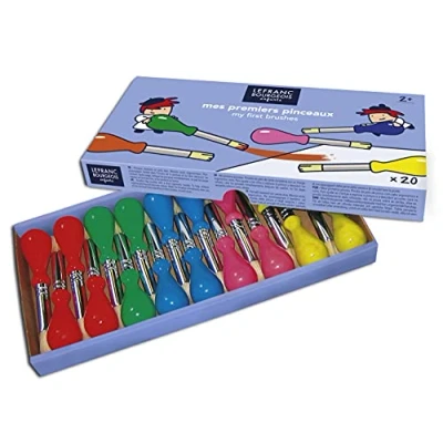 Abbildung von Lefranc &amp; Bourgeois 175266, Kinderpinsel Klassenpackung ( in 5 verschieden Farben zum Malen) 20 Pinsel