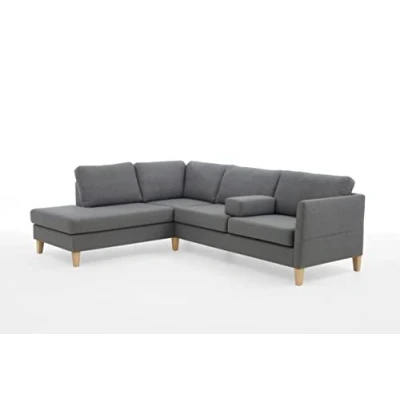 Abbildung von ATLANTIC home collection Ecksofa &quot;Mailo L Form&quot;, mit Seitentaschen und Ottomane, Massivholzfüßen