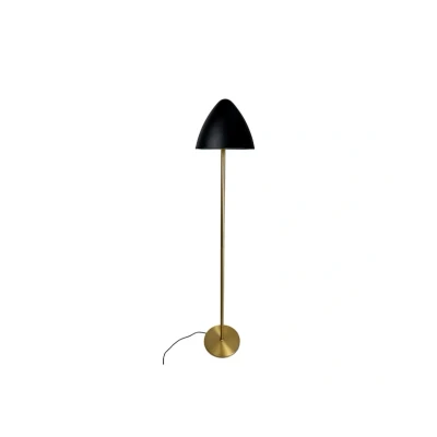 Abbildung von Dyberg Larsen Stehlampe Oulu, schwarz/messing, Höhe 128 cm