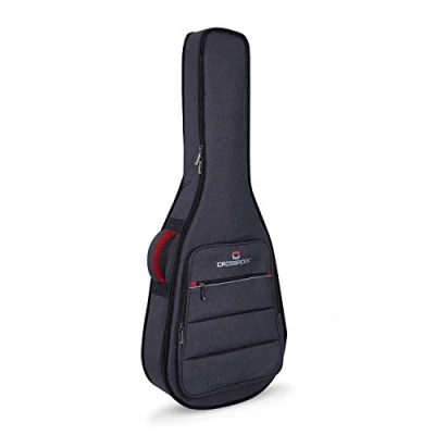 Abbildung von Crossrock 1/2 Größe Klassikgitarrentasche, 10 mm Polsterung, Rucksack erhältlich, dunkelgrau
