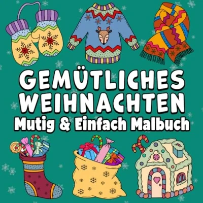 Abbildung von Gemütliches Weihnachten Mutig &amp; Einfach Malbuch: Einfacher Großdruck Niedlicher Winterurlaub Designs für Erwachsene, Kinder Anfänger (Mutig Malbücher)